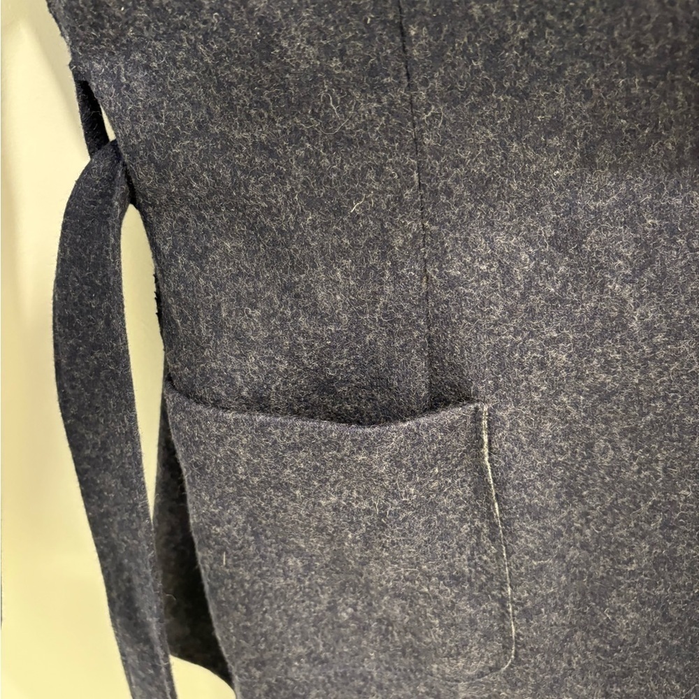 Boden Navy Double Faced Wool Belted Wrap Jacket Size 6 - Picture 6 of 16